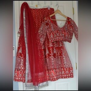 Red color wedding lehenga choli